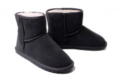 EMU AUSTRALIA Wallaby Mini Teens T10103 charcoal/anthracite, botki damskie. Szare botki damskie Emu Australia, na zimę, ze skóry, bez obcasa, bez zapięcia. Za 389.90 zł.