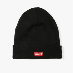 Czapka z daszkiem 230791-11 59 CZAARNY. Czarne czapki męskie Levi's, bez wzorów, z materiału, eleganckie. Za 107.35 zł.
