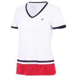 Koszulka treningowa damska Fila Elisabeth. Białe bluzki sportowe damskie Fila, xl, bez wzorów, z poliesteru, bez ramiączek. Za 238.00 zł.