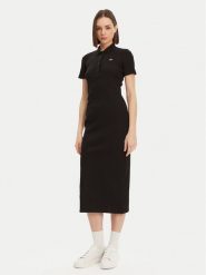 Lacoste Sukienka codzienna EF9622 Czarny Slim Fit. Czarne sukienki damskie Lacoste, na co dzień, bez wzorów, z bawełny, bez kołnierzyka, bez ramiączek, proste. Za 419.99 zł.