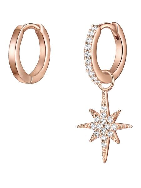 Lulu & Jane Pozłacane kolczyki-kreole z cyrkoniami rozmiar: onesize. Czerwone kolczyki damskie Lulu & Jane, z cyrkonią, metalowe. Za 43.99 zł.