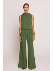 Made of emotion Kombinezon w kolorze zielonym rozmiar: M. Zielone kombinezony damskie Made Of Emotion, m, bez wzorów, bez kołnierzyka, bez ramiączek. Za 248.58 zł.