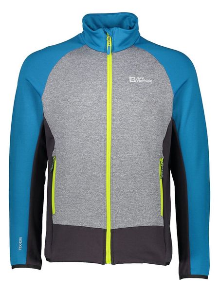 Jack Wolfskin Kurtka polarowa "Sky Peak" w kolorze niebiesko-czarno-szarym rozmiar: L. Czarne kurtki męskie Jack Wolfskin, l, bez wzorów, z polaru, bez kaptura. Za 279.78 zł.