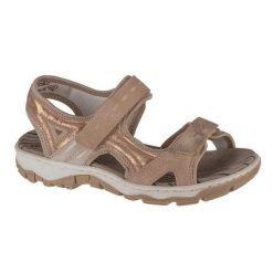 Sandały Damskie Z Odkrytymi Palcami. Czarne sandały damskie Rieker, bez wzorów, z gumy, bez obcasa. Za 356.99 zł.