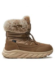 Leaf Śniegowce Solna LSOLN201Q Beżowy. Brązowe kozaki dziewczęce Leaf, bez wzorów, z tworzywa sztucznego, bez obcasa. Za 399.99 zł.