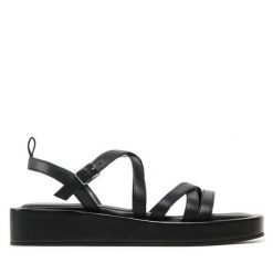 Sandały Sergio Bardi. Czarne sandały damskie Sergio Bardi, bez wzorów, bez obcasa, na płaskiej podeszwie. Za 223.00 zł.