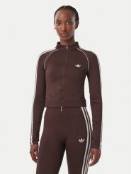 Adidas Bluza Essentials 3 Stripes Seamless Tracktop KX8418 Brązowy Slim Fit. Brązowe bluzy bez kaptura damskie Adidas, s, z syntetyku. Za 239.99 zł.