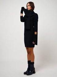 AUTHENTIC CASHMERE Kaszmirowa sukienka "Armet" w kolorze granatowym rozmiar: S. Niebieskie sukienki damskie AUTHENTIC CASHMERE, s, bez wzorów, z kaszmiru, bez kołnierzyka, bez ramiączek, mini. Za 385.62 zł.