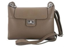 Torebka damska skórzana crossbody - Beżowa ciemna. Brązowe torebki klasyczne damskie Barberinis, bez wzorów, ze skóry, małe, bez dodatków. Za 221.99 zł.