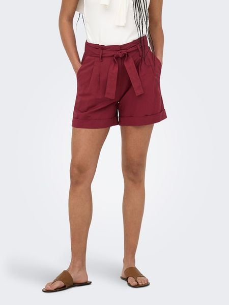 ONLY Szorty w kolorze bordowym rozmiar: XL. Czerwone szorty damskie Only, bez wzorów, z tkaniny. Za 109.95 zł.