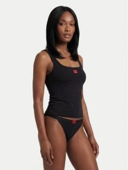 HUGO Top 50557181 Czarny Regular Fit. Czarne topy damskie Hugo, xl, bez wzorów, z syntetyku, bez kołnierzyka. Za 199.99 zł.