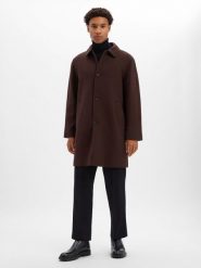 Selected płaszcz wełniany Mężczyźni brązowy, XXL. Brązowe płaszcze męskie Selected, m, bez wzorów, z wełny, biznesowe. Za 1,149.95 zł.