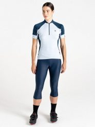 Dare 2b Koszulka kolarska "Flutter Jersey" w kolorze błękitno-granatowym rozmiar: 42. Niebieskie bluzki sportowe damskie Dare 2b, bez wzorów, z jersey, bez ramiączek. Za 105.38 zł.