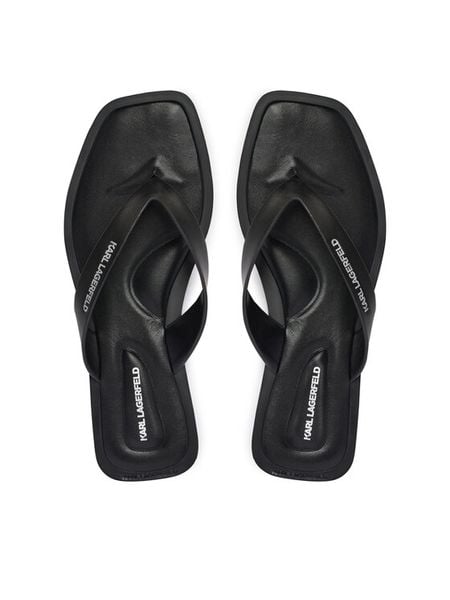 KARL LAGERFELD Japonki Brio II KL85406 Czarny. Czarne klapki damskie Karl Lagerfeld, bez wzorów, ze skóry, bez obcasa. Za 484.99 zł.