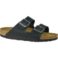 Klapki Birkenstock Arizona Nu Oiled Sfb 752483 czarne. Czarne klapki damskie bez wzorów, z materiału, bez obcasa. Za 718.43 zł.