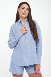 Koszula damska lniana Daria ECOALF. Koszule damskie Ecoalf, xl, bez wzorów, bez kołnierzyka, bez ramiączek. Za 529.00 zł.