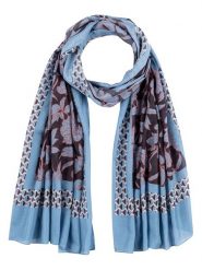 More & More Szal w kolorze niebiesko-brązowym rozmiar: onesize. Brązowe szaliki i kominy damskie MORE & MORE, bez wzorów. Za 91.34 zł.