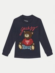 Guess Bluzka L5RI32 K8HM4 Granatowy Regular Fit. Niebieskie t-shirty chłopięce Guess, z aplikacjami, z bawełny, bez ramiączek. Za 159.99 zł.
