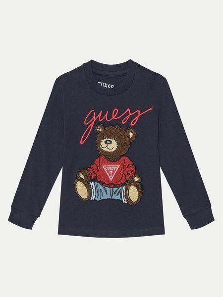Guess Bluzka L5RI32 K8HM4 Granatowy Regular Fit. Niebieskie t-shirty chłopięce Guess, z aplikacjami, z bawełny, bez ramiączek. Za 159.99 zł.