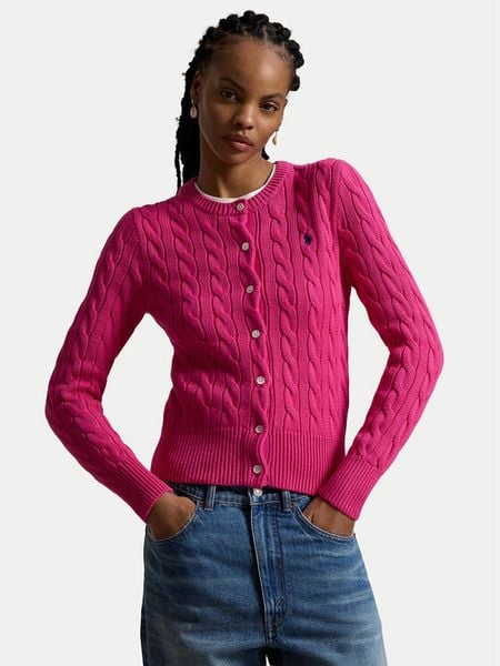 Polo Ralph Lauren Kardigan 211971868509 Różowy Slim Fit. Czerwone kardigany damskie Polo Ralph Lauren, xs, bez wzorów, z bawełny. Za 694.99 zł.