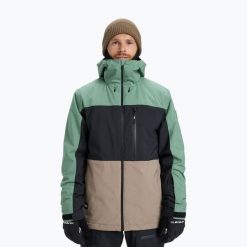 Kurtka snowboardowa męska Quiksilver Sycamore Block 20K. Brązowe kurtki narciarskie i snowboardowe damskie Quiksilver, l, bez wzorów, z materiału, bez kaptura, snowboardowy. Za 826.95 zł.