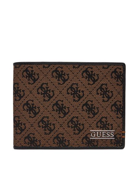 Guess Portfel SMBOLJ LEA20 Brązowy. Brązowe portfele męskie Guess, z aplikacjami, z materiału. Za 329.99 zł.