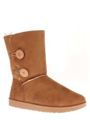 ISLAND BOOT Botki zimowe "Elisa" w kolorze jasnobrązowym rozmiar: 38. Brązowe botki damskie Island Boot, na zimę, z materiału, bez obcasa, bez zapięcia. Za 113.90 zł.