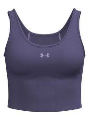 Under Armour Top sportowy w kolorze fioletowym rozmiar: XS. Różowe topy sportowe damskie Under Armour, xs, bez wzorów, z materiału, bez ramiączek. Za 99.99 zł.