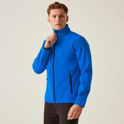 Męska 3-warstwowa kurtka softshell z membraną Octagon II do druku. Niebieskie kurtki męskie Regatta, m, bez wzorów, z softshellu, biznesowe, bez kaptura. Za 219.99 zł.