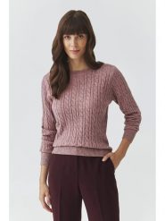 TATUUM Sweter "Willow" w kolorze szaroróżowym rozmiar: XL. Różowe swetry klasyczne damskie Tatuum, xl, ze splotem, bez kołnierzyka. Za 179.22 zł.