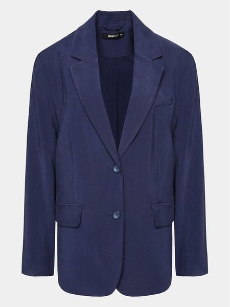Gina Tricot Marynarka 20501 Granatowy Regular Fit. Niebieskie marynarki i żakiety damskie Gina Tricot, bez wzorów, z wiskozy. Za 199.99 zł.