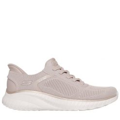 Buty sportowe damskie Skechers Bobs Squad Chaos SLIP-INS. Brązowe buty sportowe na co dzień damskie Skechers, bez wzorów. Za 339.00 zł.