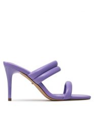 DeeZee Klapki LS5773-01 Fioletowy. Fioletowe klapki damskie DeeZee, bez wzorów, ze skóry, bez obcasa. Za 139.99 zł.