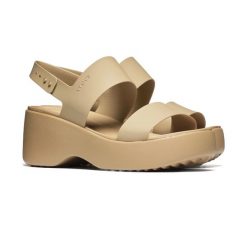 Damskie sandały Crocs Brooklyn Sky Sandal 212250-2NB. Brązowe sandały damskie Crocs, bez wzorów, z materiału, bez obcasa. Za 220.40 zł.