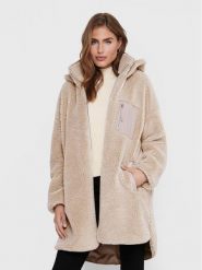ONLY Kożuch Sascha 15230461 Beżowy Regular Fit. Brązowe futra damskie Only, l. Za 289.99 zł.