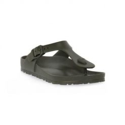 Japonki damskie Birkenstock Gizeh Eva. Zielone klapki damskie Birkenstock, bez wzorów, z materiału, bez obcasa. Za 299.00 zł.