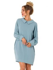 Made of emotion Sukienka w kolorze błękitnym rozmiar: XL. Niebieskie sukienki damskie Made Of Emotion, xl, bez wzorów, bez kołnierzyka, bez ramiączek, mini. Za 152.98 zł.