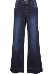 Dżinsy Wide Leg Mid Waist, ze stretchem. Niebieskie jeansy damskie bonprix. Za 104.99 zł.