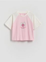 T-shirt Mimi & Neko - wielobarwny. Koszulki dziewczęce Reserved, bez wzorów, z bawełny, bez ramiączek. Za 49.99 zł.