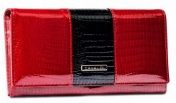 Portfel damski 4U Cavaldi H24-3-RS9-BL czerwony. Czerwone portfele damskie 4U Cavaldi, bez wzorów, z lakierowanej skóry. Za 74.00 zł.