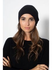 Just Cashmere Kaszmirowa czapka "Lauren" w kolorze czarnym rozmiar: onesize. Czarne czapki zimowe damskie Just Cashmere, z kaszmiru. Za 157.35 zł.