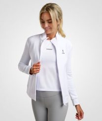 Damska Kurtka „Off Court” do Tenisa/Padel. Białe kurtki damskie NORDICDOTS, l, bez wzorów, z bawełny, bez kaptura. Za 405.00 zł.