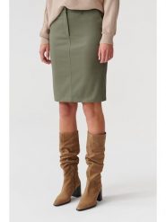 TATUUM Spódnica w kolorze khaki rozmiar: 42. Brązowe spódniczki damskie Tatuum, bez wzorów, z bawełny, z podwyższonym stanem, midi. Za 118.56 zł.