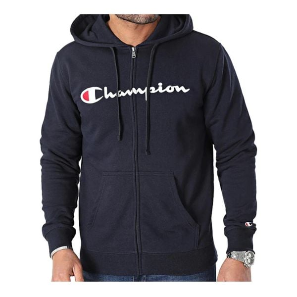 Bluza męska Champion Full Zip Hoodie. Czarne bluzy bez kaptura męskie CHAMPION, m, z dresówki. Za 275.00 zł.