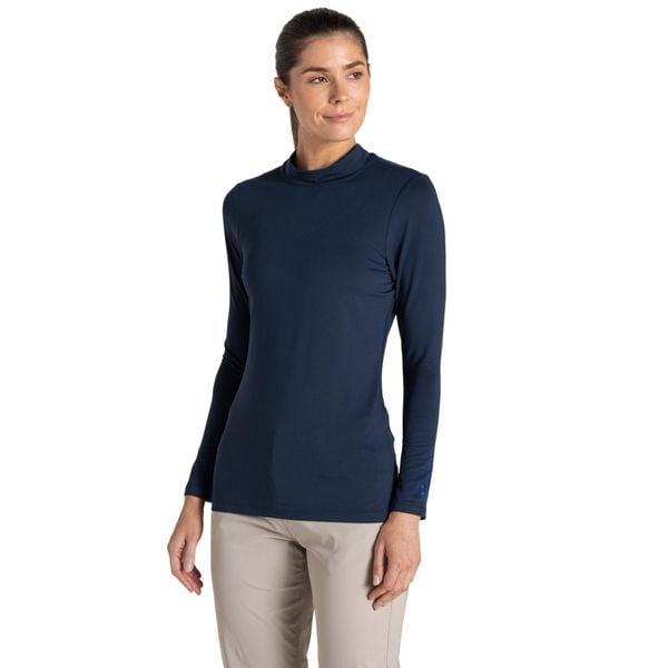 Koszulka Golfowa Z Długim Rękawem Dla Kobiet Nosilife Mock Neck. Niebieskie bluzki sportowe damskie CRAGHOPPERS, s, z elastanu, bez kołnierzyka, bez ramiączek. Za 262.99 zł.