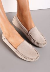 Beżowe Mokasyny na Płaskiej Podeszwie z Przeszyciami Neen. Brązowe mokasyny damskie Renee, ze skóry. Za 99.99 zł.