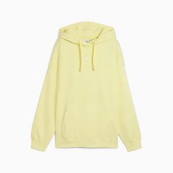 Bluza sportowa damska Puma ESS OVERSIZED FL 68539835. Żółte bluzy sportowe damskie Puma, m, bez wzorów, z bawełny, bez ramiączek, z kapturem. Za 203.59 zł.