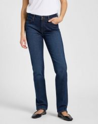DAMSKIE SPODNIE LEE ELLY SOFTENED DARK 112373408. Spodnie materiałowe damskie Lee, bez wzorów, z jeansu. Za 219.99 zł.