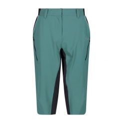 Szorty z siateczkową podszewką damskie CMP. Zielone szorty damskie CMP, bez wzorów. Za 382.35 zł.