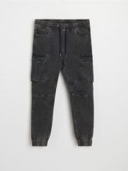 Jeansy regular jogger cargo - szary. Szare jeansy męskie Sinsay. Za 99.99 zł.